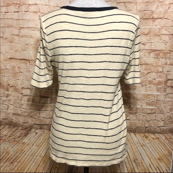 Madewell Striped Ribbed Elbow Sleeve Knit Top - Picture 5 of 8